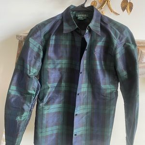 Ralph Lauren. Tartan Plaid silk blouse. Beautiful for winter and the holidays.
